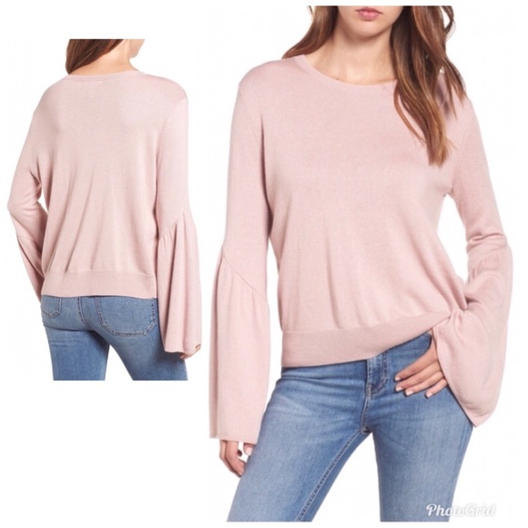 Leith Sweaters - Leith Blush Bell Sleeve Sweater